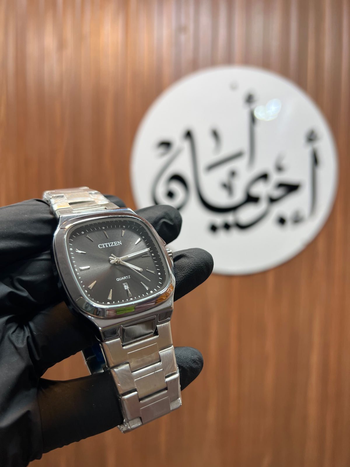 Citizen Cushion Shape Black Wrist Watch