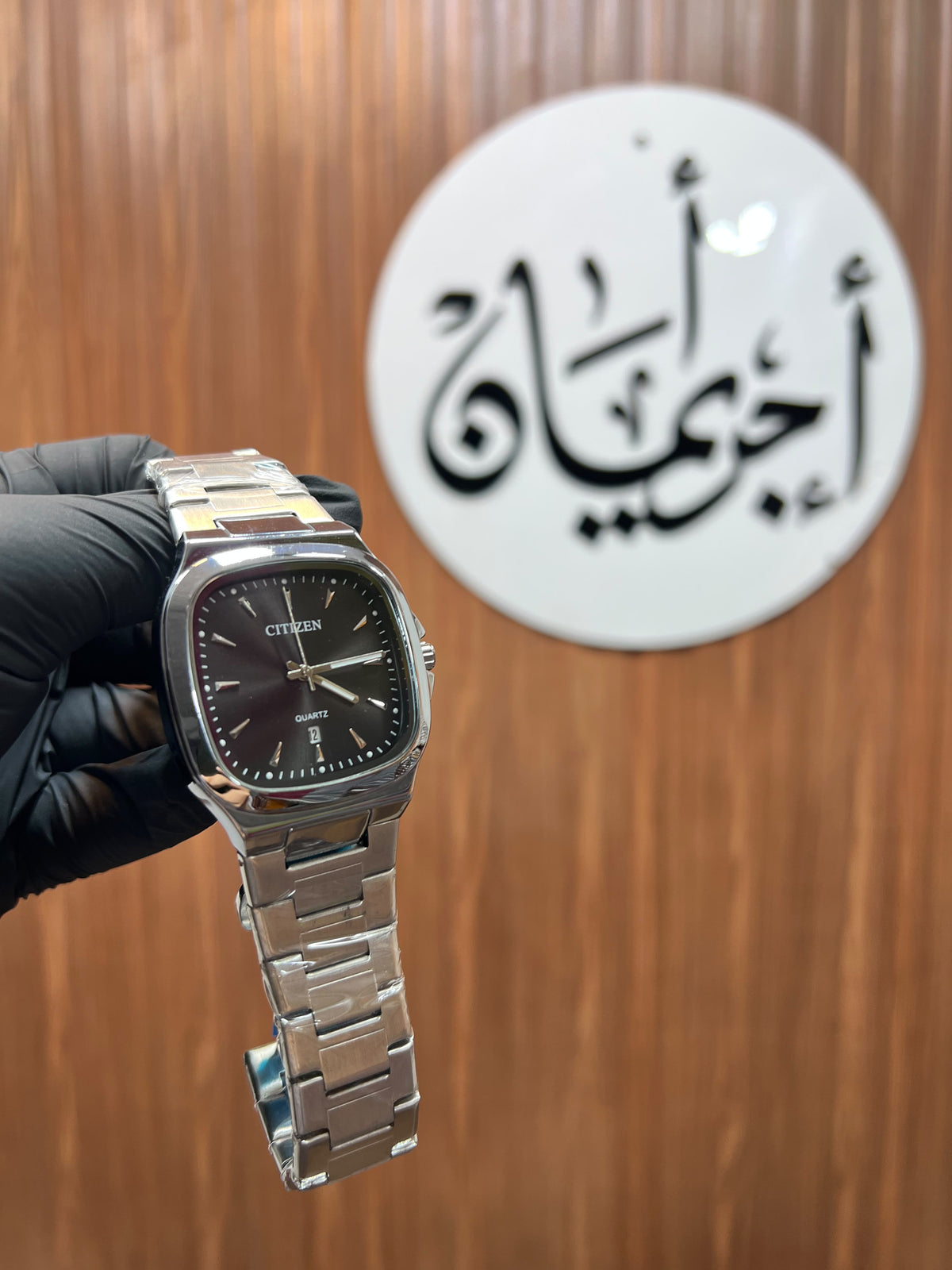 Citizen Cushion Shape Black Wrist Watch