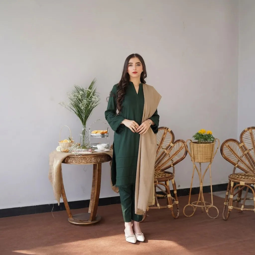 Luxury Dhanak Embroidered 3PC