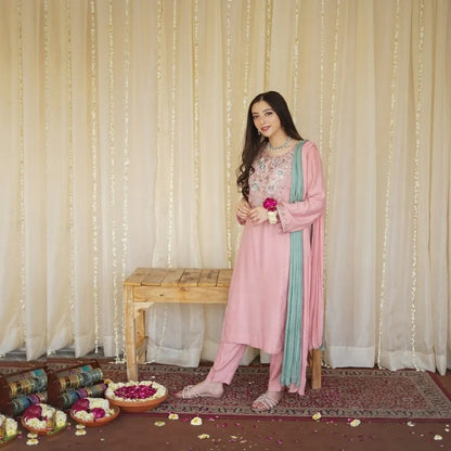 Luxury Dhanak Embroidered 3PC