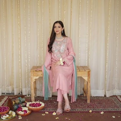Luxury Dhanak Embroidered 3PC