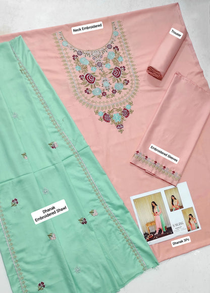 Luxury Dhanak Embroidered 3PC